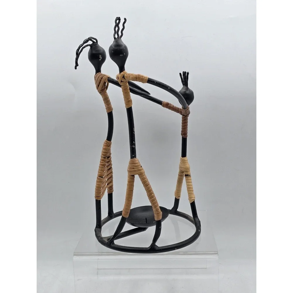 ViBlack Iron and‎ Rattan Candle Holder by Laurids Lonborg - Family Dancing